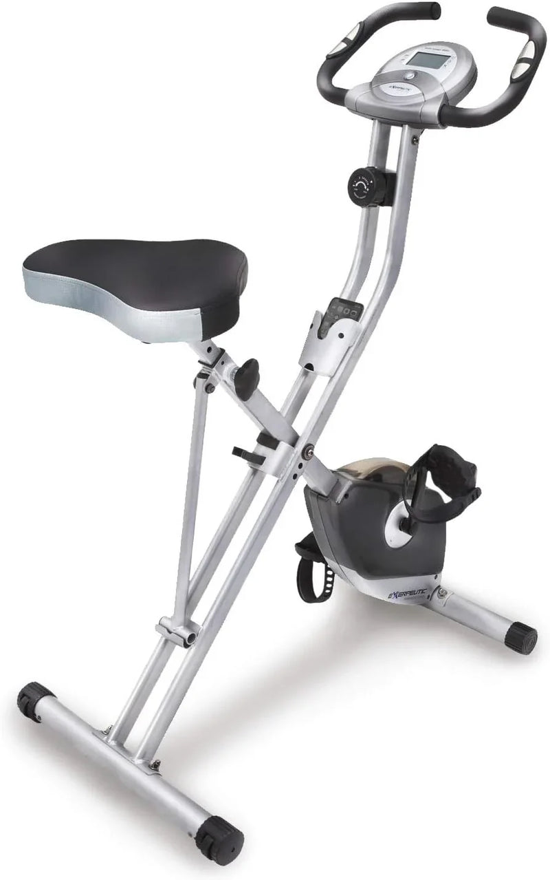 Compact folding exercise bike, 8 different intensity level fixed bikes, featuring Wireless tracking function and option for tablet stand. X0401