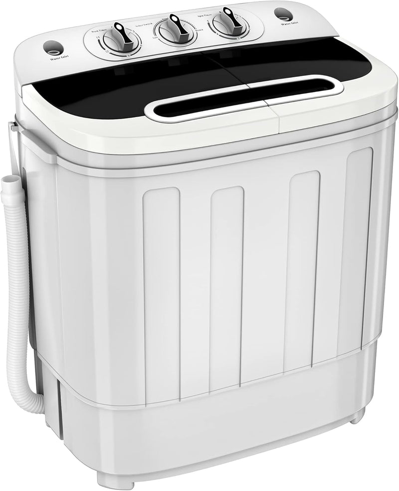 Portable mini double-burner washing machine, capacity 13 pounds, equipped with a spin dryer, a compact clothes washing machine, a lightweight small-sized washing machine, suitable for families, apartments, dormitory rooms, and campers. K9265