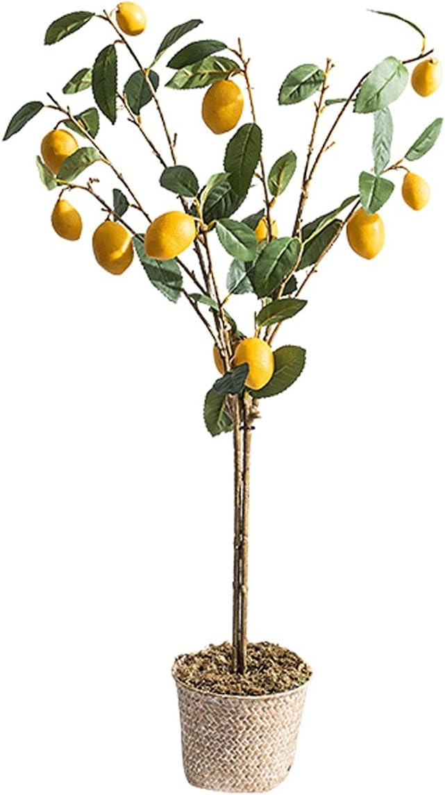 Fake Bonsai Tree The Artificial Plant Small Potted Plant Decorates The Artificial Flower Lemon Tree, 37 Inches High, It is A Good Choice Both Indoors and Outdoors. Artificial Bonsai Tree H9297