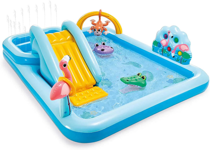 Inflatable Jungle Adventure Play Center – 96′′ x 78′′ x 28′′ – Kiddie Pool for Ages 2 and Up X8549