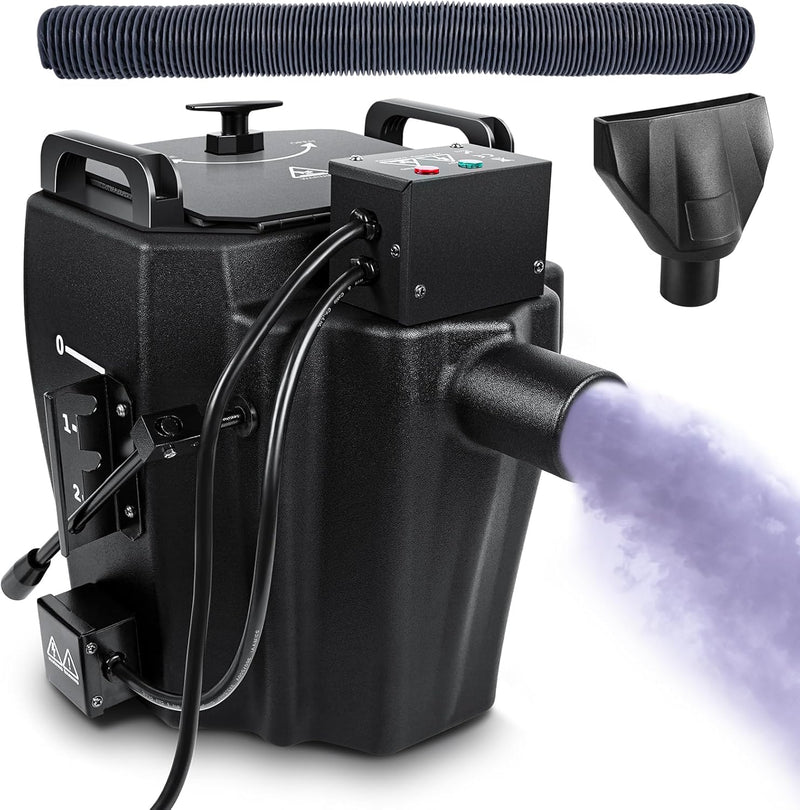 Dry Ice Fog Machine, 3500W Low Lying Fog Machine, Dry Ice Machine with Tube Nozzle High Density Fog Smoke for Wedding Party Events Stage Concert Club Performance DJ (Black) L9015