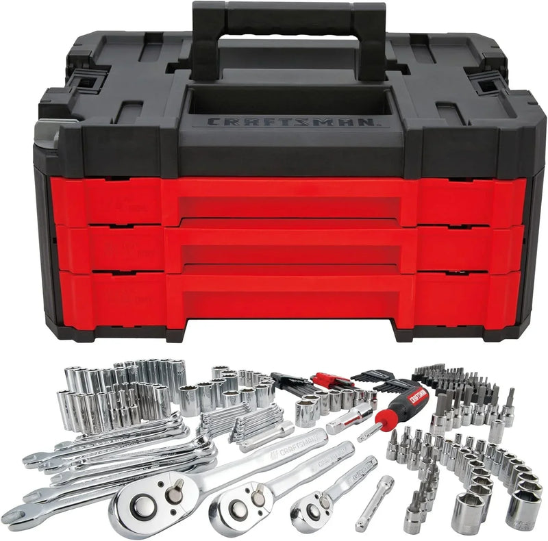 262-Piece Mechanic Tool Set, Master Socket Set with 3-Drawer VERSASTACK Tool Box, SAE/Metric Set (CMMT45309) C3358