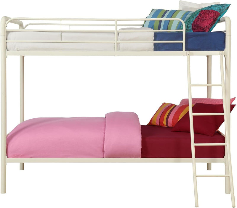 DHP Dusty Twin Over Full Metal Bunk Bed, Off White H1181