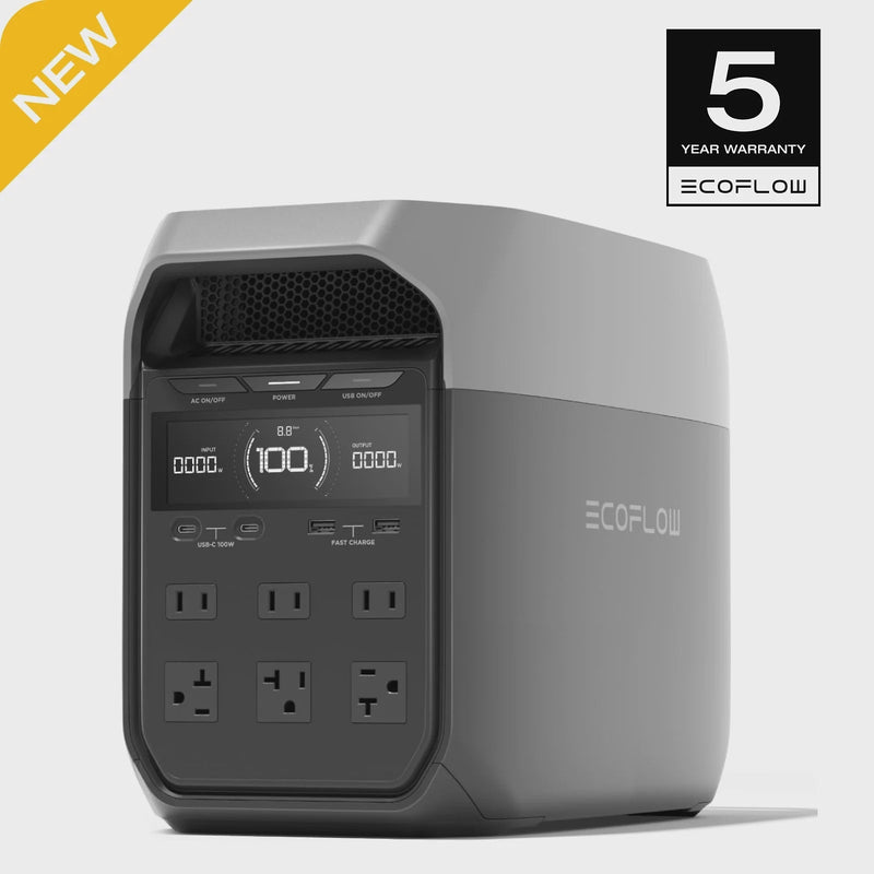 EF EcoFlow DELTA 3 Portable Power Station, Full Charge in 43 Min, 1024Wh LiFePO4 Battery, 1800W AC/100W USB-C Output, Solar Generator(Solar Panel... W5740