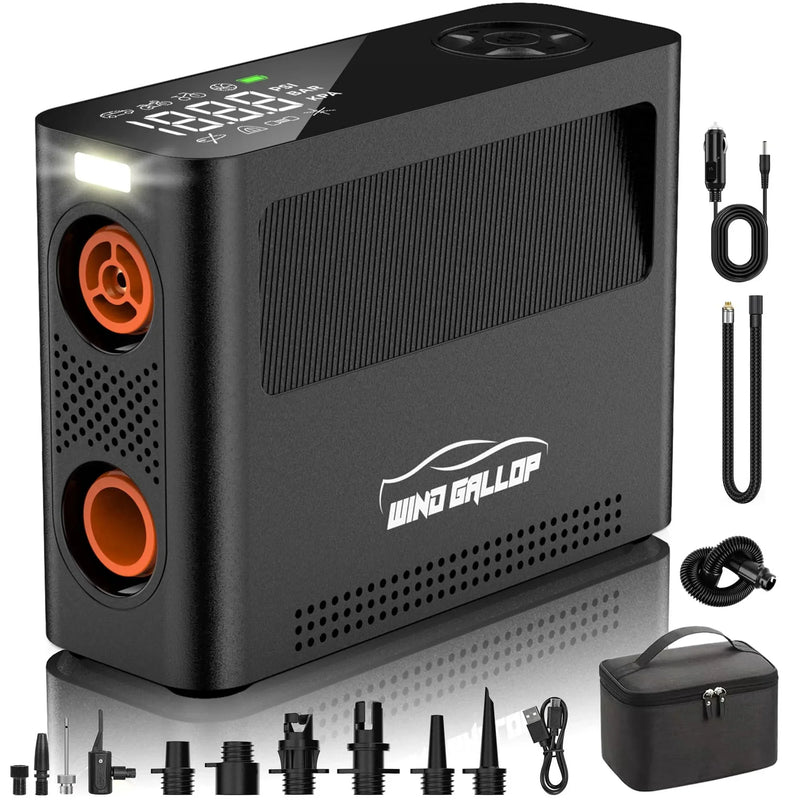 Tire Inflator Portable Air Compressor, Rechargeable Electric Paddle Board Pump 150PSI, 3X Faster Inflation 9 Pump Modes,Auto Air Pump for Car Tires Motorcycle Bike Ball SUP Tent Kayak Float P7798