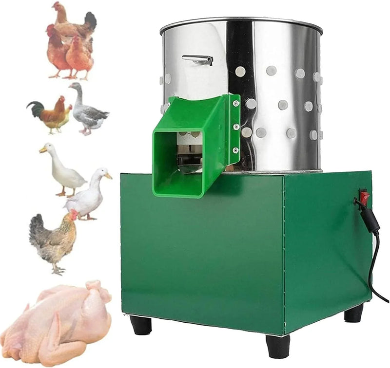 Chicken Plucker, Poultry De-featherer with 110 Rubber Fingers, 60W High-Efficiency Hair Plucking, Stainless Steel, for Duck Goosey Farm X8917