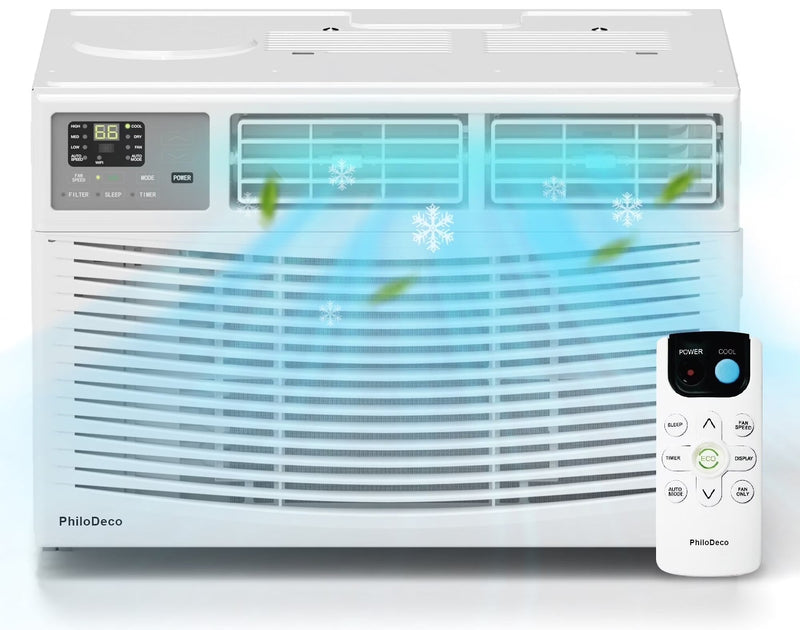 PhiloDeco 12000 BTU Window Air Conditioner 550 Sq Ft. Intelligent Ac Units, LED Display Screen, Operates Quietly, Energy-Saving. Timer ? Sleep and... A5209