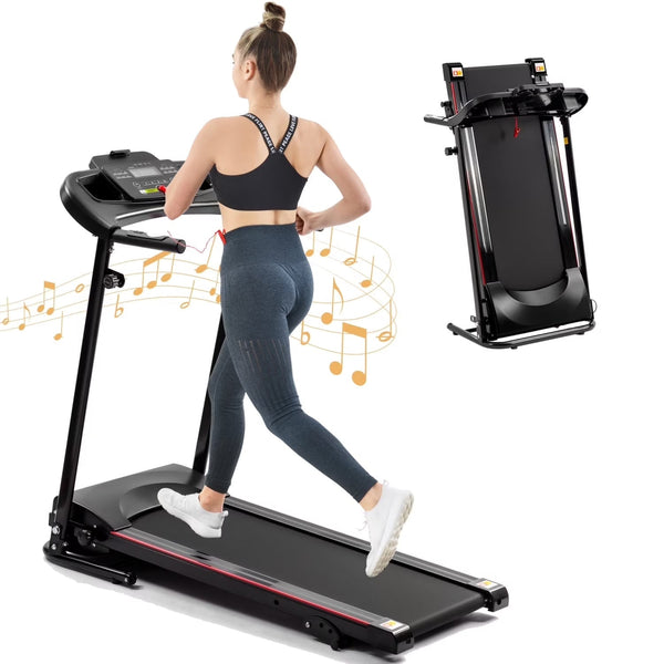 2.5HP Folding Treadmill with Incline, Electric Folding Treadmill for Walking Treadmill Machine 5 in LCD Screen 250 LB Capacity MP3 T8825