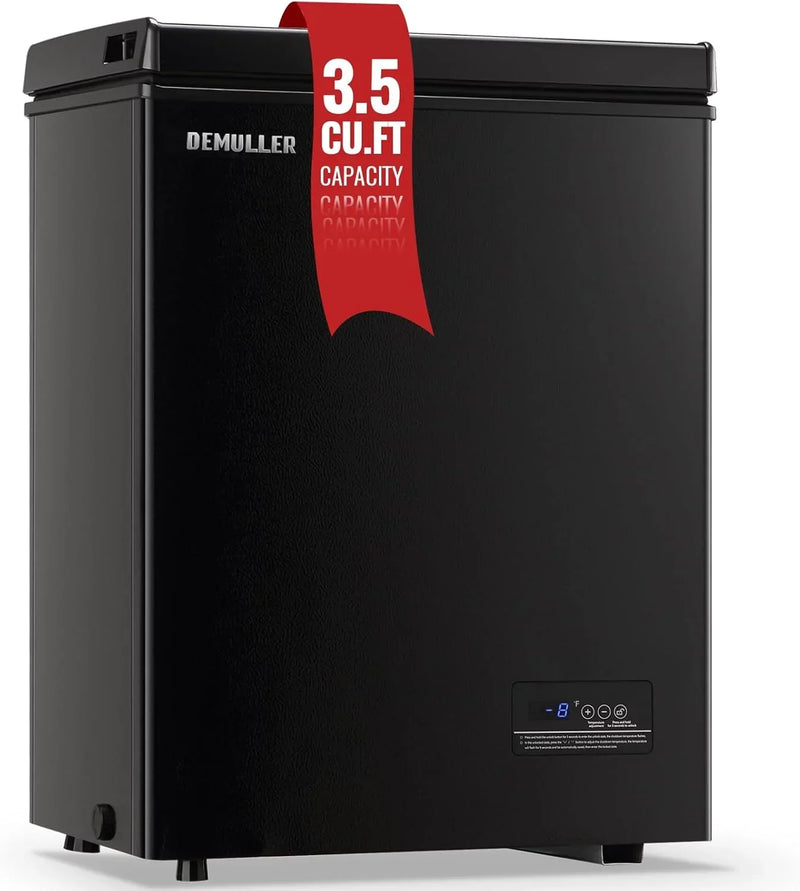 Chest Freezer 5.0Cubic Feet Deep Freezer Freestanding Freezers with 2 Removable Stainless Steel Basket, Mini Freezer Top Open Door Compact Freezer with Electronic Control 41℉ to -15℉BLACK W3958