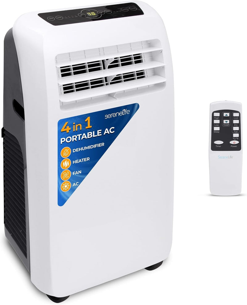 10,000 BTU Portable Air Conditioner– 4-in-1 AC Unit w/Cooling, Dehumidifier, Heater, & Fan– Includes Remote Control, Window Mount Kit, Quiet Operation, 24-Hour Timer K715