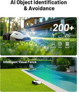 2000 Robot Lawn Mower with 4G, Reception 0.5 Acre,Max. 0.7 Acre, Ultrasense AI Vision & RTK, Auto Mapping & App Control,45% Slope,Wireless Perimeter,Dual Cutting Discs, 20 Mowing Zones