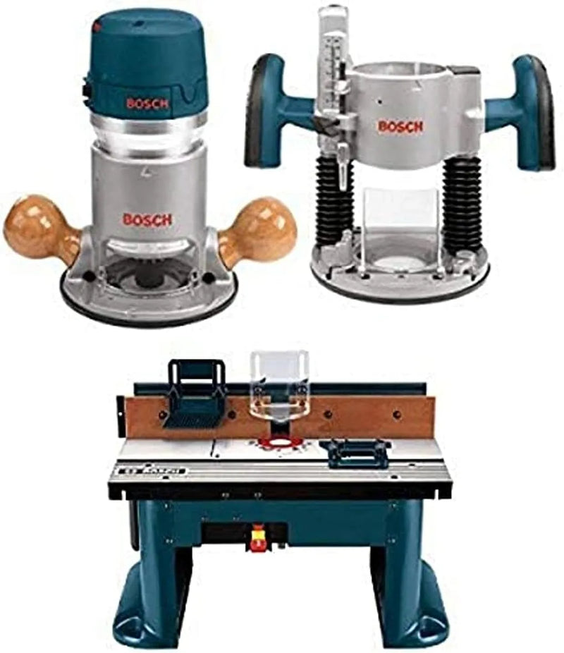 1617EVSPK Wood 12 Amp Router Tool Combo Kit - 2.25 Horsepower Plunge Router & Fixed Base with a Variable Speed U3165