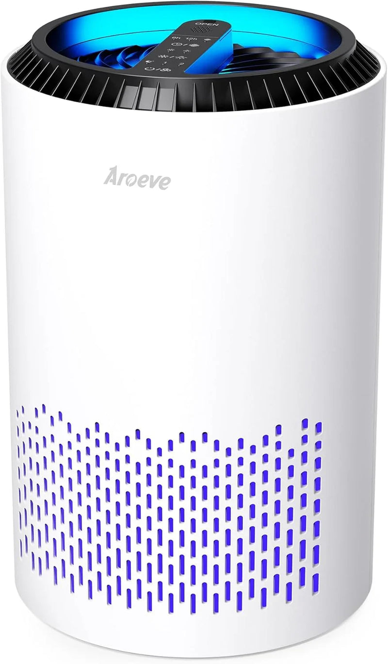 Bedroom household air purifier, with three layers of filters, capable of filtering smoke, pollen, allergens, pet dander and odors. The sleep mode helps improve sleep quality. Energy-saving design. Three wind speeds available. Suitable for S5313