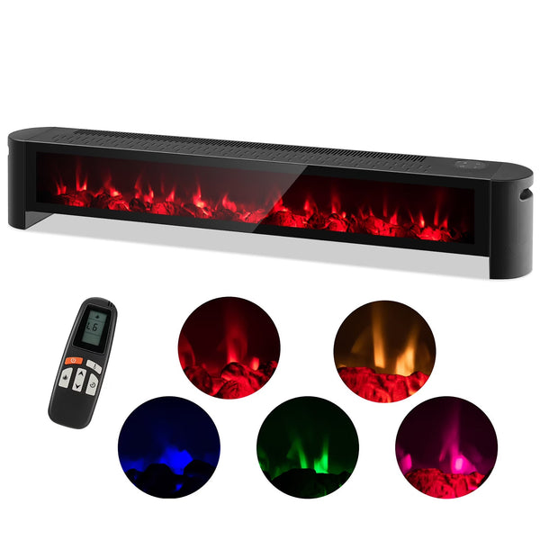 1400W Electric Baseboard Heater Convection Space Heater with Realistic 3D Flame A7826