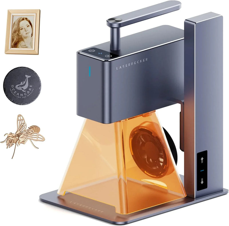 Light engraving machine, with wheels, portable and handheld laser engraving machine, suitable for engraving on wood, metal, leather and plexiglass. Laser cutting kit, equipped with multi-functional rotating wheels. W1731