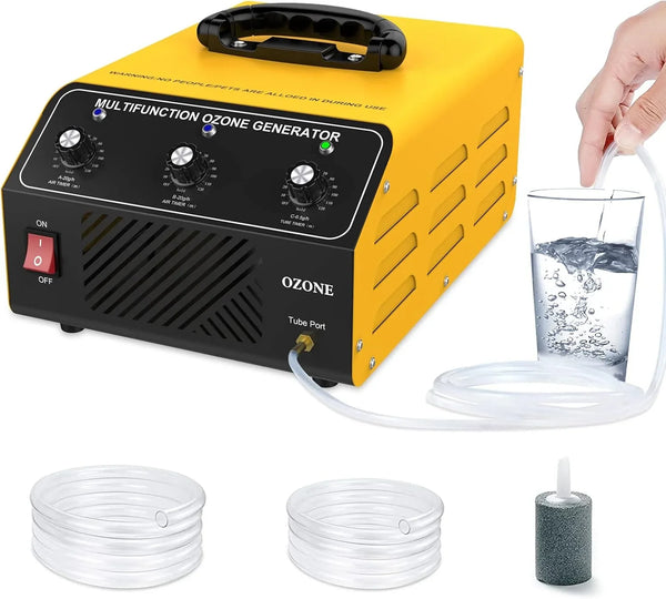 Ozone Generator 40,000 mg/hour, Dual Mode, Professional O3 Odor Eliminator, Equipped with a booster pump, 20,000 mg, 20,000 mg and 500 mg three timing functions, applicable area 7000 square feet, highly suitable for home and car use. R2261