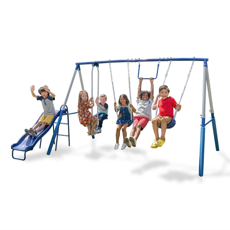 Swing Set, Outdoor Playset for Kids with Slide S0414