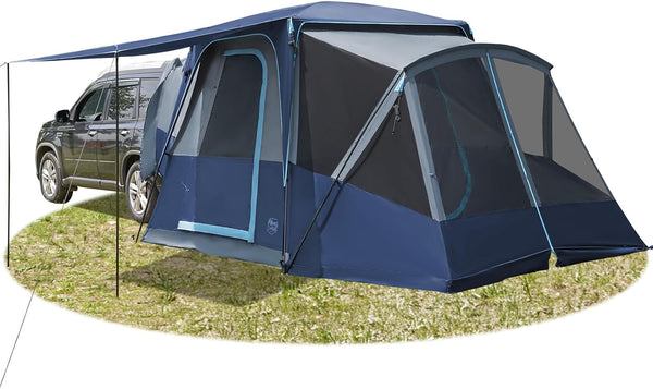 5-9 Person SUV Tent with Screen Porch and Awning for Family Camping, Weather Resistant and Portable Van or Car Tent, Includes Rainfly and Storage Bag, 13' W X 10' L X 7.1' H Y2604
