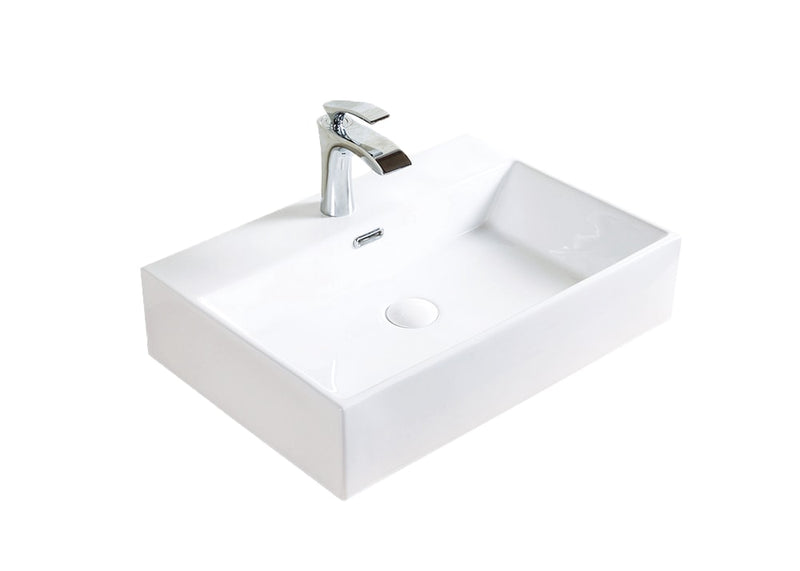 Bath Raylee Ceramic Vessel Bathroom Sink/Basin with Overflow, Glossy White W5848