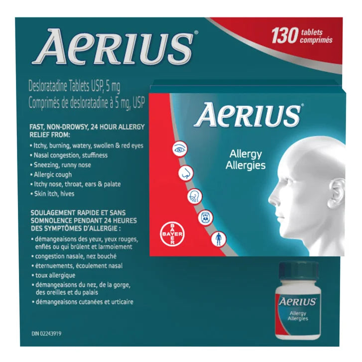 Aerius Allergy Relief, 130 Tablets X4891