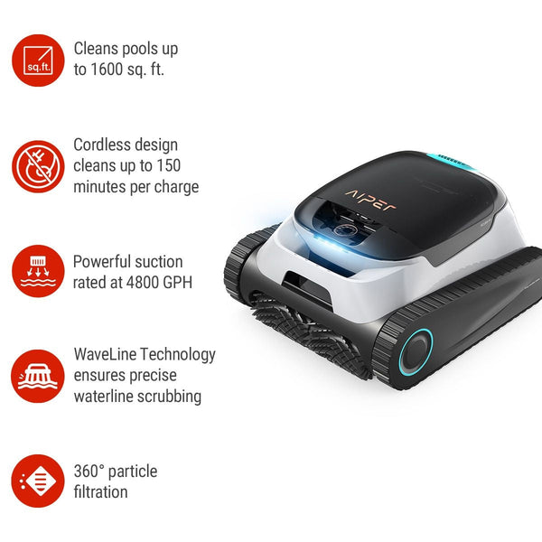Scuba N1 Cordless Robotic Pool Cleaner for In-Ground Pools up to 1600 sq. Ft. G4321