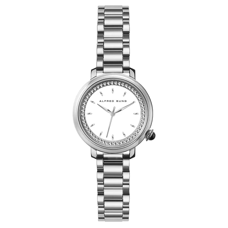 Alfred Sung White Dial Women's Watch Y4715