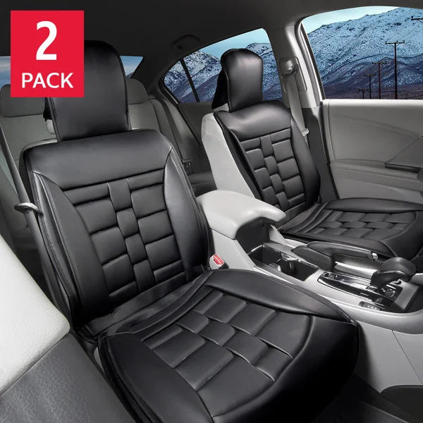 Black Padded Universal Fit Luxury Seat Cover, 2-pack H0432