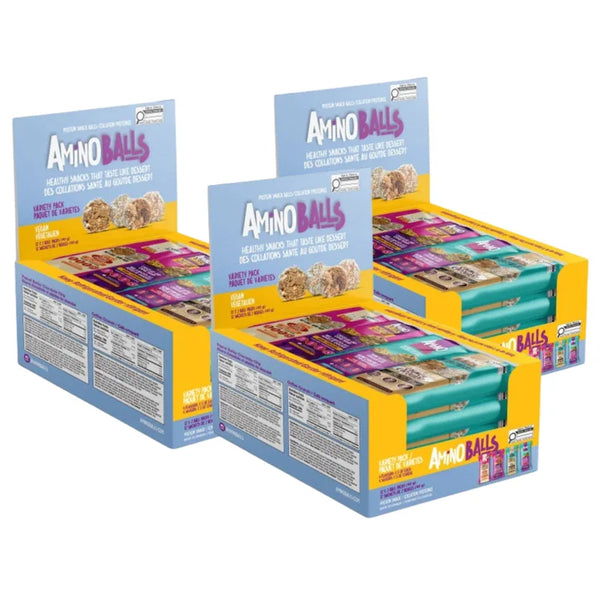 Amino Balls Vegan Protein Variety Pack, 36 x 40 g A3812