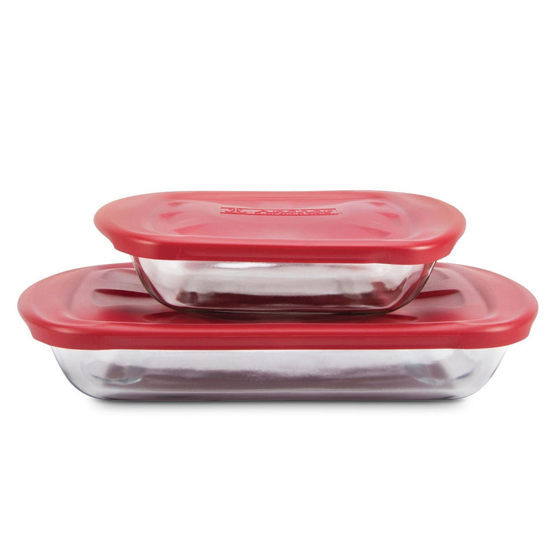 Glass Bake 'n' Keep Set with Plastic Lids, 4-pc P6931
