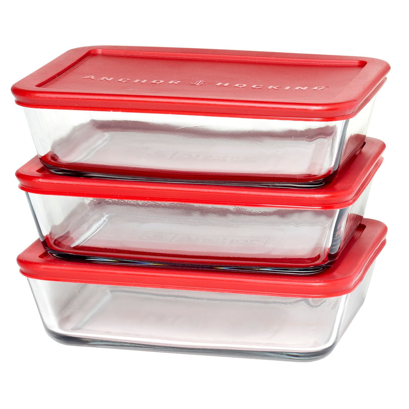 Glass Meal Prep Food Storage Container Set, 6-pc E9633
