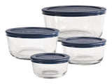 Glass Storage Container Set with Lids, Assorted Sizes, 4 Count