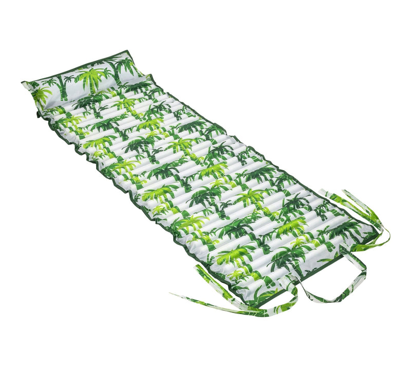 Aqua Inflatable/Foam Fold-and-Go Travel Pool Float/Lounger, Tropical, 71 x 27-in Q1753