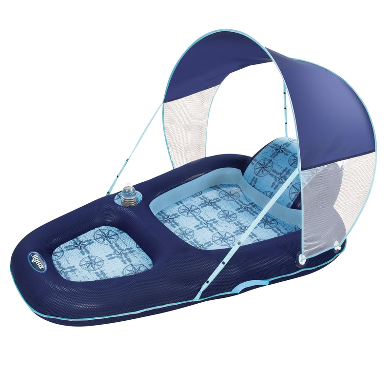 Aqua Luxury Inflatable Pool/Water Lounge with Removable Canopy, UPF 50, Ages 15+ E2910