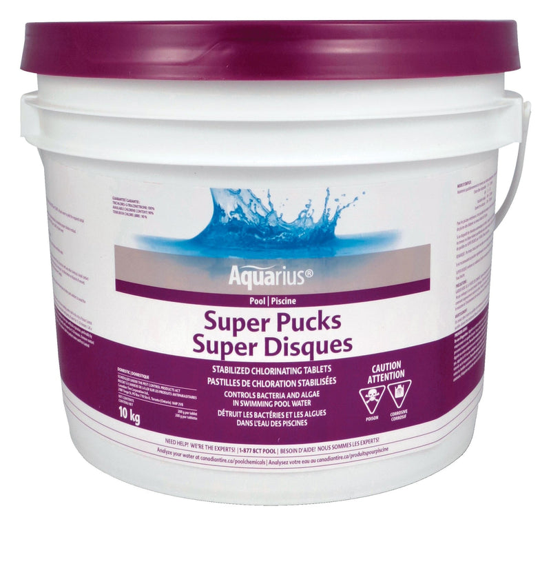 Super Pucks Stabilized Chlorine Pool Pucks, 10-kg U1364