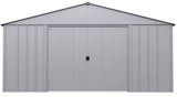 Classic 14x14-ft Flute Grey Corrosion-Resistant Steel Shed
