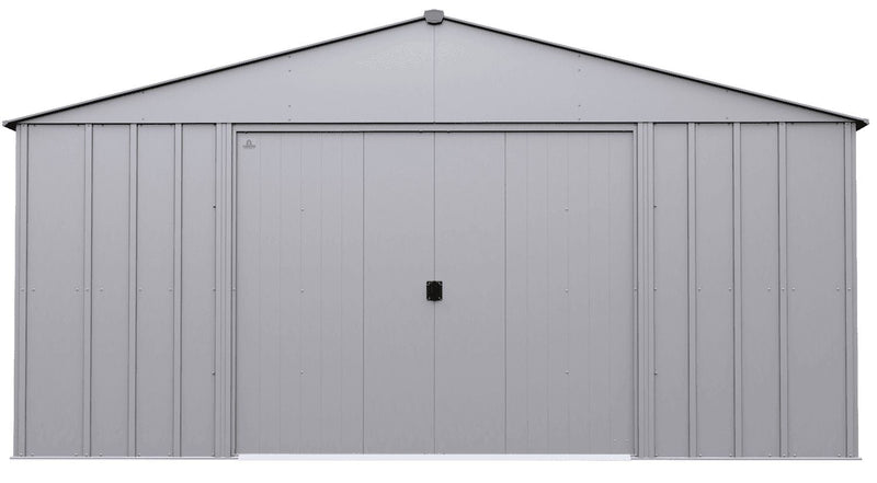 Classic 14x14-ft Flute Grey Corrosion-Resistant Steel Shed X751