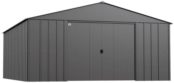 Classic 14x17-ft Charcoal Corrosion-Resistant Steel Shed J2938