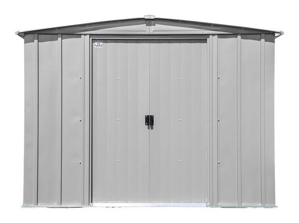 Classic 8x6-ft Flute Grey Galvanized Steel Storage Shed with Pitched Roof L8594