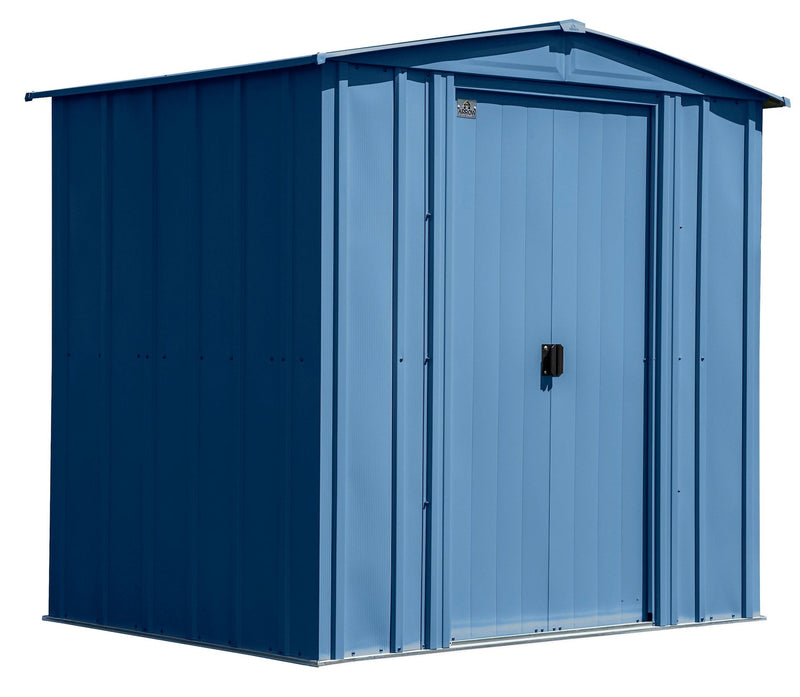 Classic Galvanized Steel Storage Shed, Blue Grey, 6-ft x 5-ft V6371