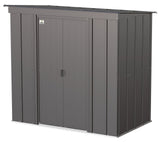Classic Galvanized Steel Storage Shed, Charcoal, 6-ft x 4-ft