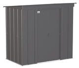 Classic Galvanized Steel Storage Shed, Charcoal, 6-ft x 4-ft