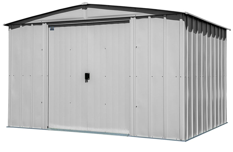 Classic Galvanized Steel Storage Shed, Flute Grey, 10-ft x 8-ft R2497