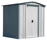 Classic Galvanized Steel Storage Shed, Flute Grey, 6-ft x 5-ft