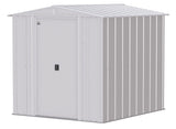 Classic Galvanized Steel Storage Shed, Flute Grey, 6-ft x 7-ft