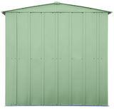 Classic Galvanized Steel Storage Shed, Sage Green, 6-ft x 5-ft