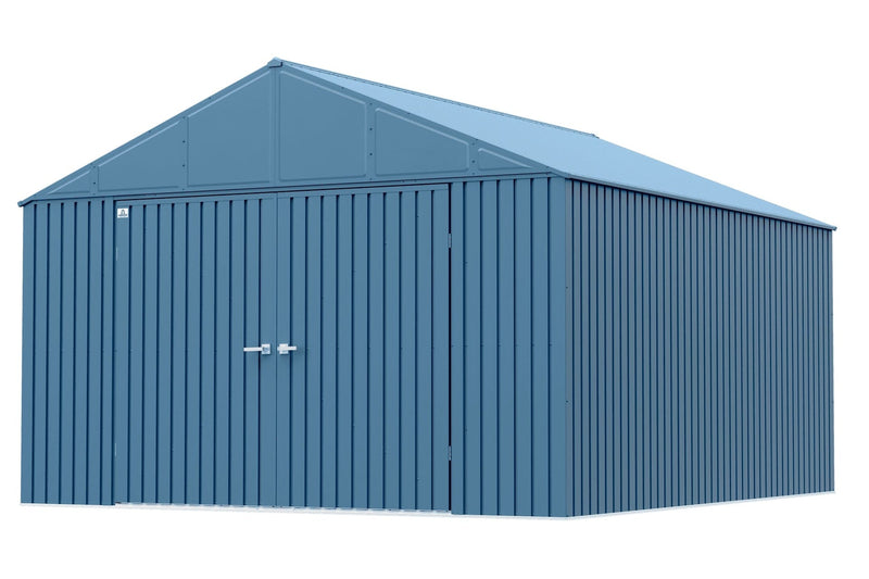 Elite 12x14-ft Blue Grey Corrosion-Resistant Steel Shed H1535