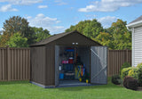 EZEE Galvanized Steel Storage Shed, Charcoal, 10-ft x 8-ft