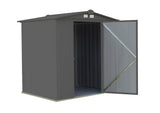 EZEE Galvanized Steel Storage Shed with Low Gable Roof, Charcoal, 6-ft x 5-ft