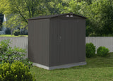 EZEE Galvanized Steel Storage Shed with Low Gable Roof, Charcoal, 6-ft x 5-ft