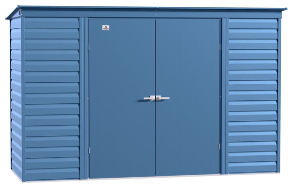 Select Galvanized Steel Storage Shed, Blue Grey, 10-ft x 4-ft N5294